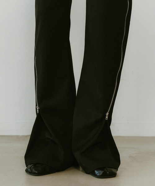 Knuth Marf(クヌースマーフ)の「2piece zip flare pants(その他パンツ・レディース・ブラック・XS/S)」の2枚目の写真