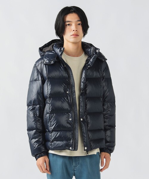 BEAMS HEART(ビームスハート)の「シャイニー フード ダウン ジャケット(ダウンジャケット/コート・メンズ・ブラック/ネイビー・S/M/L/XL)」の2枚目の写真