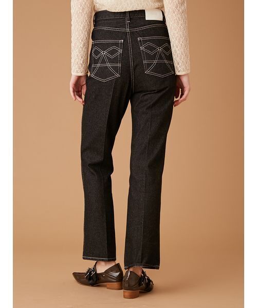 FURFUR（ファーファー）の「リボンステッチセミフレアデニムパンツ（デニムパンツ・レディース・ブラウン/ブラック/サックスブルー・0/1）」の15枚目の写真