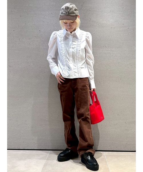 FURFUR（ファーファー）の「リボンステッチセミフレアデニムパンツ（デニムパンツ・レディース・ブラウン/ブラック/サックスブルー・0/1）」の6枚目の写真