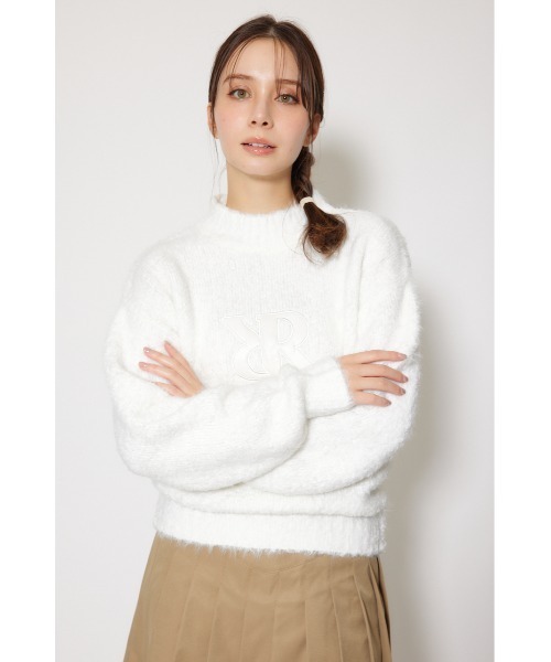 セール】【RIENDA GOLF】フェイクレザーロゴシャギーニットトップス 秋