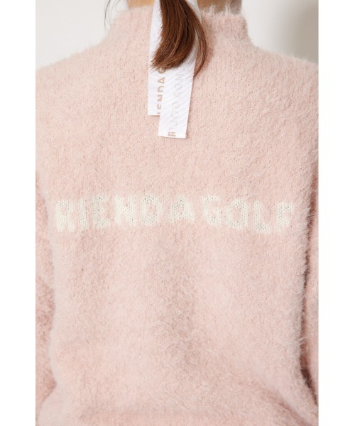 RIENDA GOLF(リエンダゴルフ)の「【RIENDA GOLF】フェイクレザーロゴシャギーニットトップス 秋服 冬服(ニット/セーター・レディース・アイボリー/ピンク/ブルー・SMALL/MEDIUM)」の9枚目の写真