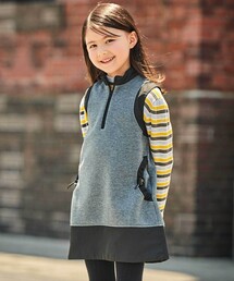 BeBe | ポンチタフタ切り替えサークルポケットジャンパースカート(90~150cm)(ジャンパースカート)