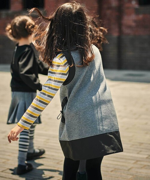 BeBe（ベベ）の「ポンチタフタ切り替えサークルポケットジャンパースカート(90~150cm)（ジャンパースカート・キッズ・グレー・90cm/150cm/130cm/120cm/100cm/110cm/140cm）」の12枚目の写真