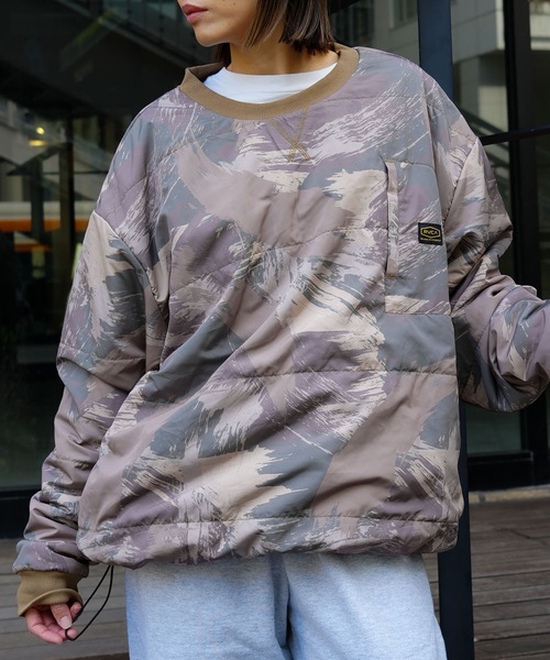 RVCA(ルーカ)の「RVCA メンズ GRANT PUFFER REVERSIBLE CR トレーナー 【2025年秋冬モデル】/ルーカリバーシブルスウェットトレーナー(SET UP・セットアップ可能・空港コーデ)(スウェット・メンズ・ブラウン系カモフラージュ/ブラック/ブラック系その他・X-LARGE/LARGE/MEDIUM/SMALL)」の3枚目の写真