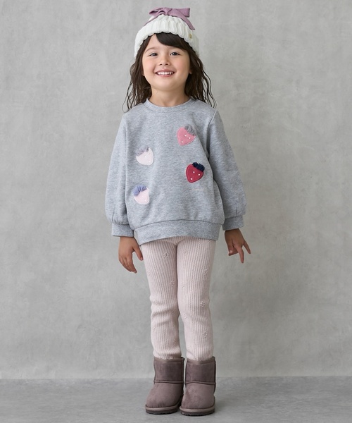 petit main（プティマイン）の「【リンク/フワもちっと】ニットハナレギンス（レギンス/スパッツ・キッズ・ライトピンク/ブラック/ブラウン/オフホワイト/モカ・110cm/120cm/80ｃｍ/90cm/100cm/130cm）」の5枚目の写真