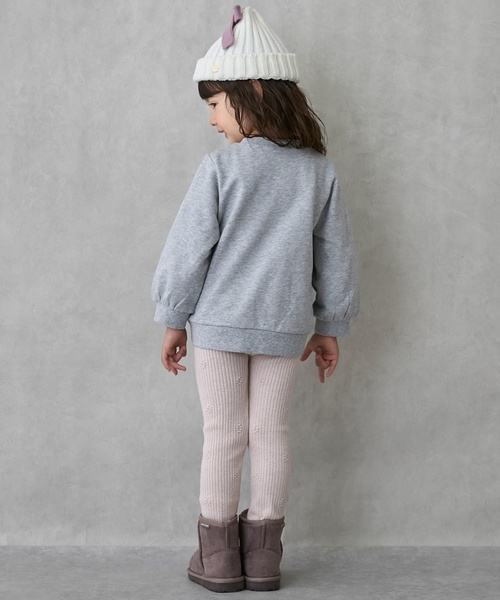 petit main（プティマイン）の「【リンク/フワもちっと】ニットハナレギンス（レギンス/スパッツ・キッズ・ライトピンク/ブラック/ブラウン/オフホワイト/モカ・110cm/120cm/80ｃｍ/90cm/100cm/130cm）」の6枚目の写真