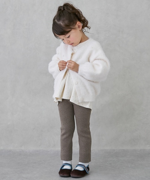 petit main（プティマイン）の「【リンク/フワもちっと】ニットハナレギンス（レギンス/スパッツ・キッズ・ライトピンク/ブラック/ブラウン/オフホワイト/モカ・110cm/120cm/80ｃｍ/90cm/100cm/130cm）」の7枚目の写真