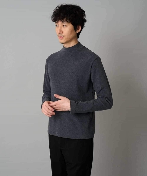 a.v.v(アーヴェヴェ)の「カチオンストレッチモックネックスTシャツ〈ON/OFF SERIES〉(Tシャツ/カットソー・メンズ・チャコールグレー/ブラック・50/48/46/44)」の3枚目の写真