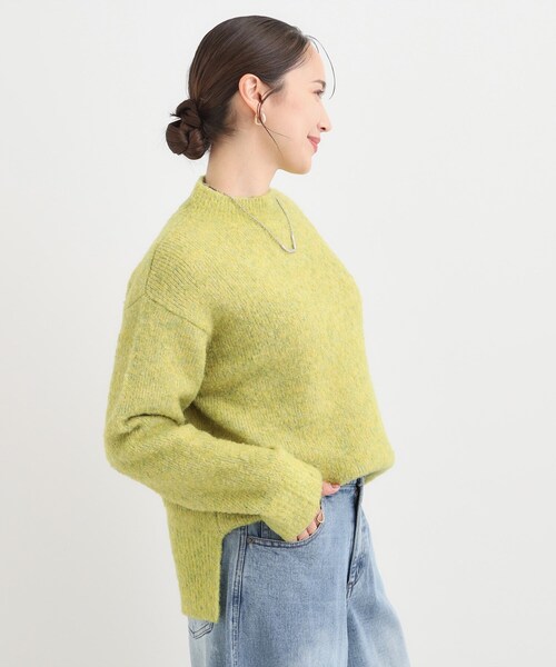 DRESKIP（ドレスキップ）の「【S-LL】ほんのりラメで華やか ふわふわハイネックニット（ニット/セーター・レディース・オフホワイト/スモーキーグリーン系/ライトグレー/ピンク系・01/02/03/04）」の18枚目の写真