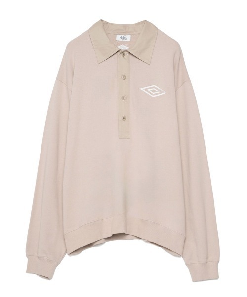 UMBRO（アンブロ）の「UMBRO HOUSE Shirt Collar Sweat Top（アンブロハウス シャツ カラー スウェット トップ）（スウェット・メンズ・ブラック/ベージュ/アッシュグレー・LARGE）」の3枚目の写真