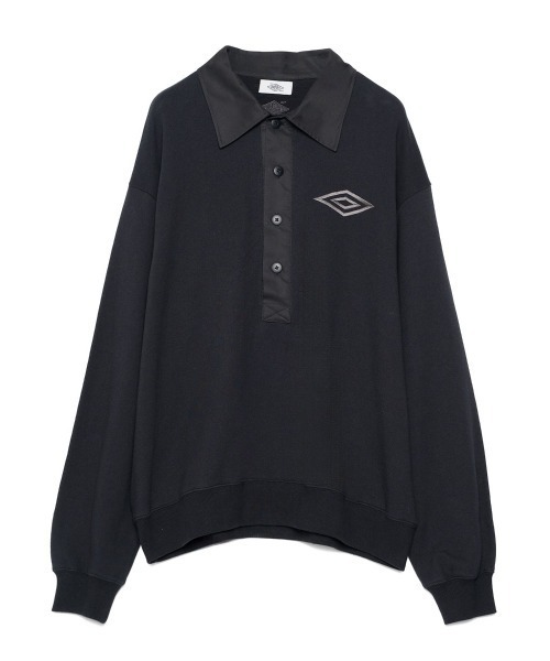 UMBRO（アンブロ）の「UMBRO HOUSE Shirt Collar Sweat Top（アンブロハウス シャツ カラー スウェット トップ）（スウェット・メンズ・ブラック/ベージュ/アッシュグレー・LARGE）」の2枚目の写真