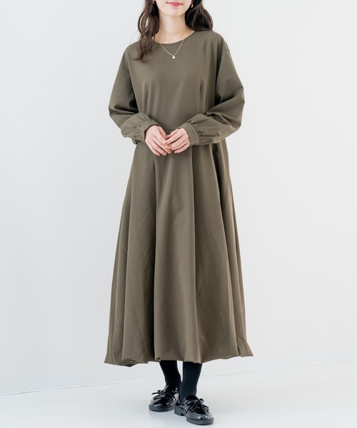 refinedworks（リファインドワークス）の「【refinedworks】 大人フェミニン な バルーンワンピース（ワンピース・レディース・カーキ/チャコールグレー・FREE）」の2枚目の写真