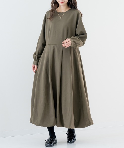 refinedworks（リファインドワークス）の「【refinedworks】 大人フェミニン な バルーンワンピース（ワンピース・レディース・カーキ/チャコールグレー・FREE）」の12枚目の写真