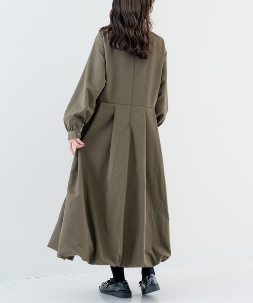 refinedworks（リファインドワークス）の「【refinedworks】 大人フェミニン な バルーンワンピース（ワンピース・レディース・カーキ/チャコールグレー・FREE）」の14枚目の写真