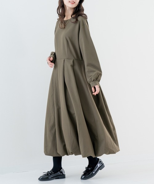 refinedworks（リファインドワークス）の「【refinedworks】 大人フェミニン な バルーンワンピース（ワンピース・レディース・カーキ/チャコールグレー・FREE）」の16枚目の写真