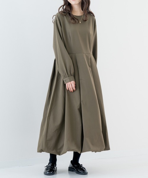 refinedworks（リファインドワークス）の「【refinedworks】 大人フェミニン な バルーンワンピース（ワンピース・レディース・カーキ/チャコールグレー・FREE）」の17枚目の写真
