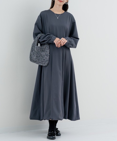 refinedworks（リファインドワークス）の「【refinedworks】 大人フェミニン な バルーンワンピース（ワンピース・レディース・カーキ/チャコールグレー・FREE）」の6枚目の写真
