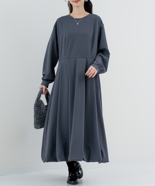 refinedworks（リファインドワークス）の「【refinedworks】 大人フェミニン な バルーンワンピース（ワンピース・レディース・カーキ/チャコールグレー・FREE）」の7枚目の写真