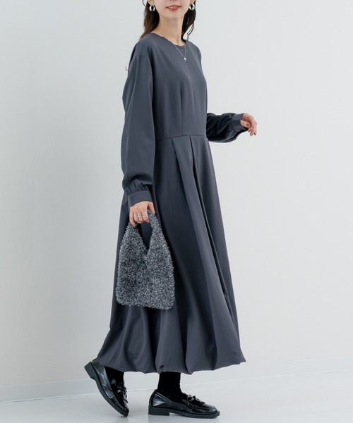refinedworks（リファインドワークス）の「【refinedworks】 大人フェミニン な バルーンワンピース（ワンピース・レディース・カーキ/チャコールグレー・FREE）」の8枚目の写真