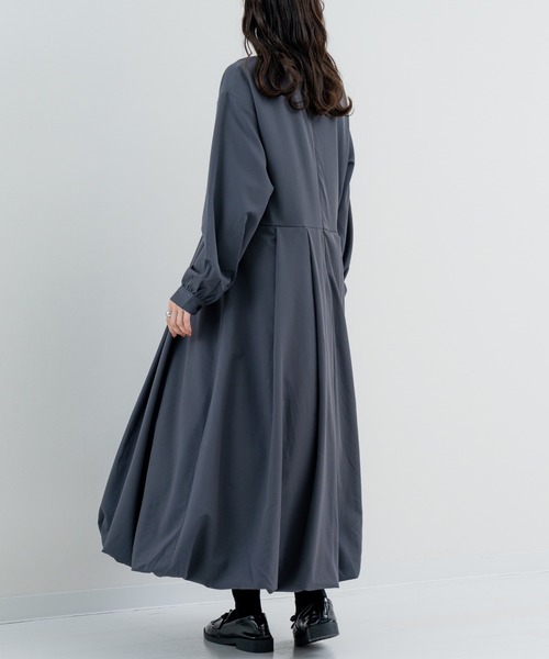 refinedworks（リファインドワークス）の「【refinedworks】 大人フェミニン な バルーンワンピース（ワンピース・レディース・カーキ/チャコールグレー・FREE）」の9枚目の写真