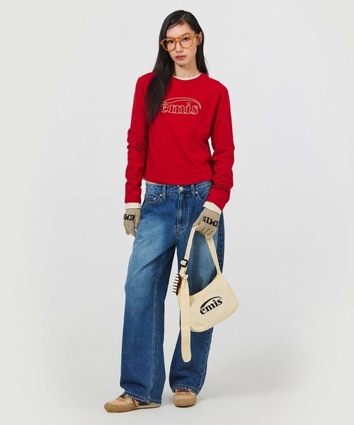 EMIS(イミス)の「NYLON MINI CROSSBODY BAG(メッセンジャーバッグ・レディース・ブラック/アイボリー/レッド・FREE)」の12枚目の写真