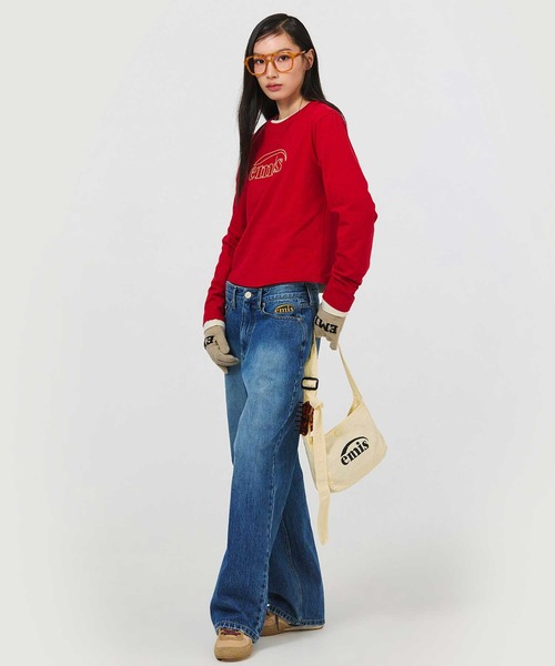 EMIS(イミス)の「NYLON MINI CROSSBODY BAG(メッセンジャーバッグ・レディース・ブラック/アイボリー/レッド・FREE)」の13枚目の写真