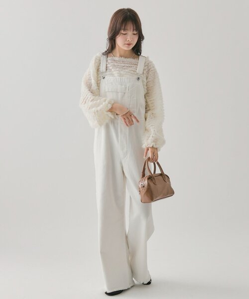 mystic（ミスティック）の「バックシャンサロペット（サロペット/オーバーオール・レディース・ブラック/オフホワイト/ホワイト・FREE）」の2枚目の写真