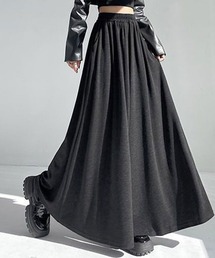 ウエストゴムロングフレアスカート