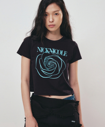 ROSE SIGNATURE CROP TOP_BLACK SKY BLUE