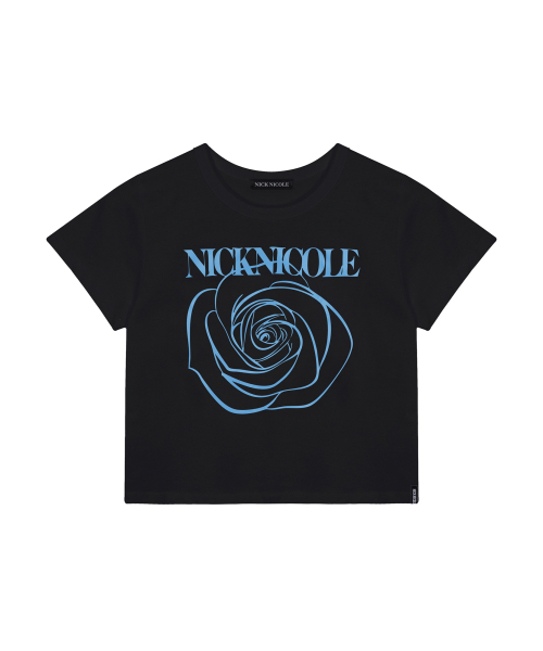 NICK&NICOLE(ニックアンドニコール)の「ROSE SIGNATURE CROP TOP_BLACK SKY BLUE(Tシャツ/カットソー・レディース・その他・FREE)」の4枚目の写真