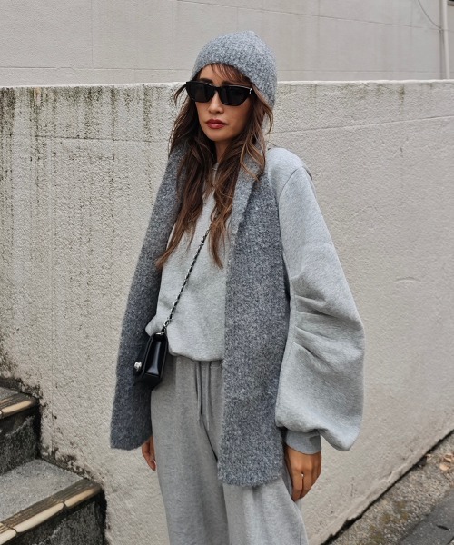 esutoreja（エストレジャ）の「ニットキャップマフラー（マフラー・レディース・グレー/アイボリー/ブラック・FREE）」の3枚目の写真