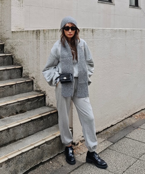 esutoreja（エストレジャ）の「ニットキャップマフラー（マフラー・レディース・グレー/アイボリー/ブラック・FREE）」の5枚目の写真