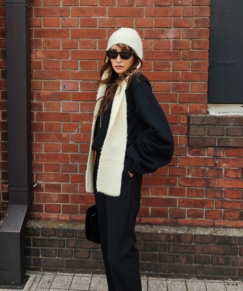 esutoreja（エストレジャ）の「ニットキャップマフラー（マフラー・レディース・グレー/アイボリー/ブラック・FREE）」の11枚目の写真