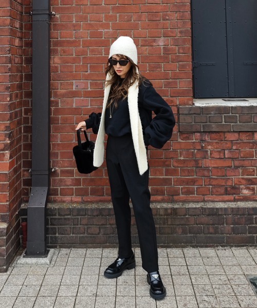 esutoreja（エストレジャ）の「ニットキャップマフラー（マフラー・レディース・グレー/アイボリー/ブラック・FREE）」の12枚目の写真