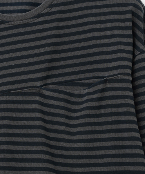 Millo Archive（ミロ アーカイブ）の「スラッシュストライプロングスリーブ[ヴィンテージネイビー]（Tシャツ/カットソー・メンズ・その他・MEDIUM/LARGE/X-LARGE）」の3枚目の写真