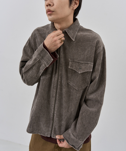 NUAKLE（ヌアクル）の「(m) ピグメントコードシャツ_ヴィンテージグレー（シャツ/ブラウス・メンズ・その他・1/2）」の2枚目の写真