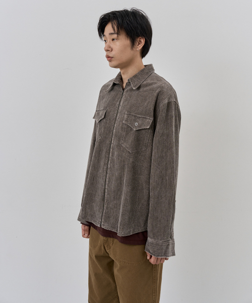 NUAKLE（ヌアクル）の「(m) ピグメントコードシャツ_ヴィンテージグレー（シャツ/ブラウス・メンズ・その他・1/2）」の3枚目の写真