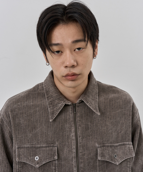 NUAKLE（ヌアクル）の「(m) ピグメントコードシャツ_ヴィンテージグレー（シャツ/ブラウス・メンズ・その他・1/2）」の4枚目の写真