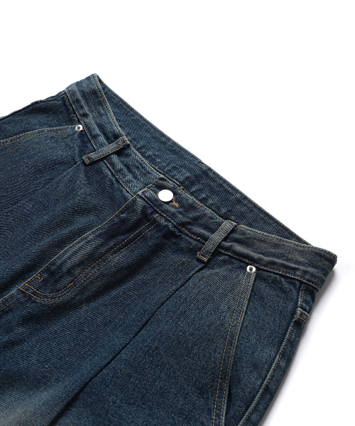 GAKKAI UNIONS（ガッカイユニオンズ）の「ワンタックハンマー ワイドデニムパンツ ヴィンテージブルー（デニムパンツ・レディース・その他・SMALL/MEDIUM/LARGE）」の11枚目の写真