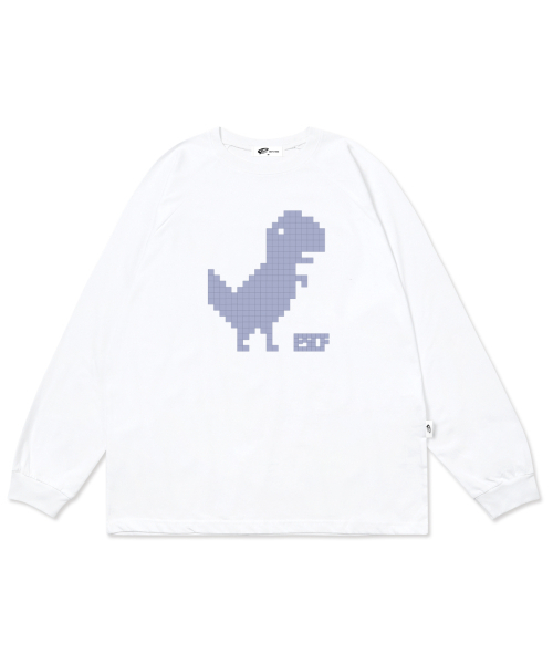 ESCAPEFROM(エスケープフロム)の「ピクセルダイナソープリントロングスリーブホワイト(Tシャツ/カットソー・レディース・その他・LARGE/MEDIUM/SMALL)」の1枚目の写真