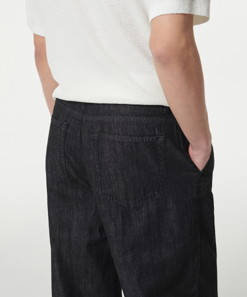 MUSINSA STANDARD（ムシンサスタンダード）の「ライトウェイトワンタックレギュラーフィットデニムパンツ[ローブラック]（デニムパンツ・メンズ・その他・30/31/33/26/27/28/40/38/42/36/34/32/29）」の6枚目の写真