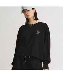 エッセンシャルクロップ長袖Tシャツ[ブラック]
