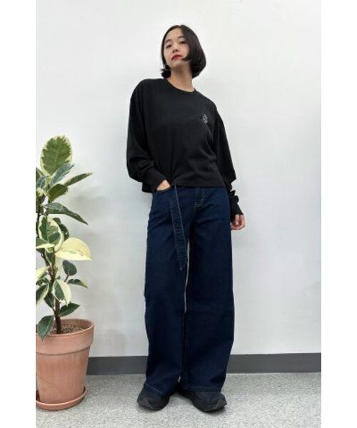 THE GREEN LAB（ザグリーンラボ）の「エッセンシャルクロップ長袖Tシャツ[ブラック]（Tシャツ/カットソー・レディース・その他・FREE）」の14枚目の写真