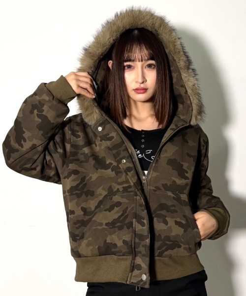 EMBA ファージャケット y2k A'GEM/9 × .kom 『.kom/ドットケーオーエム』Y2K カモフラファー