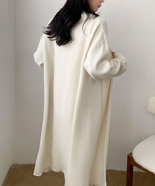 LOWO(ロワ)の「旅行・移動にも快適な大人のセットアップ|セットでも単品使いでも! 使える3点セットニット(羽織・トップス・パンツ)(セットアップ・レディース・ベージュ/ブラウン/ブラック/オフホワイト/チャコールグレー・FREE)」の7枚目の写真