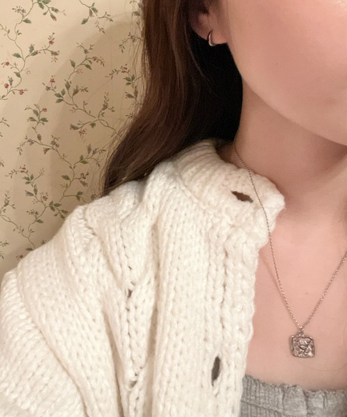 GIUNON(ジウノン)の「rose square plate necklace / ローズスクエアプレートネックレス(ネックレス・レディース・シルバー・FREE)」の13枚目の写真