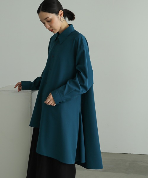 n'OrLABEL(ノアールレーベル)の「左フレアーシャツ(シャツ/ブラウス・レディース・ブラック/オフホワイト/ブルー・FREE)」の8枚目の写真