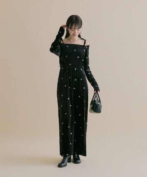 mystic（ミスティック）の「[森川企画]花柄ベロアワンピース（ワンピース・レディース・ピンク・2/1）」の5枚目の写真