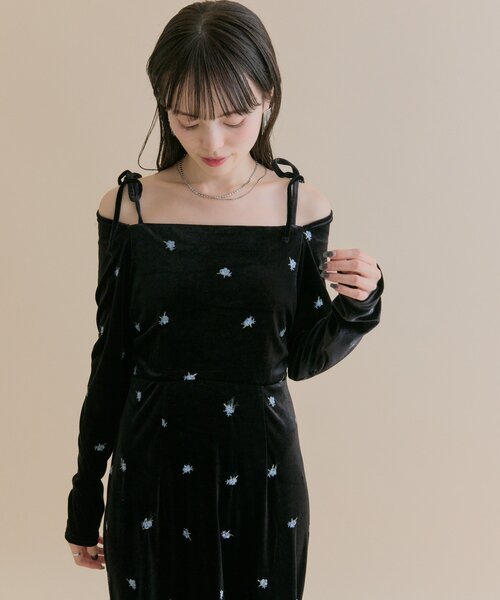 mystic（ミスティック）の「[森川企画]花柄ベロアワンピース（ワンピース・レディース・ピンク・2/1）」の7枚目の写真